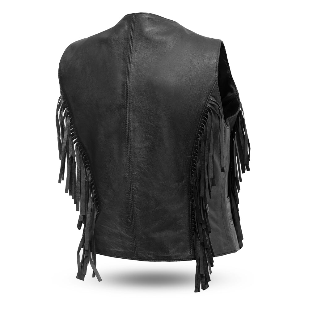 Apache Women's Leather Motorcycle Vest