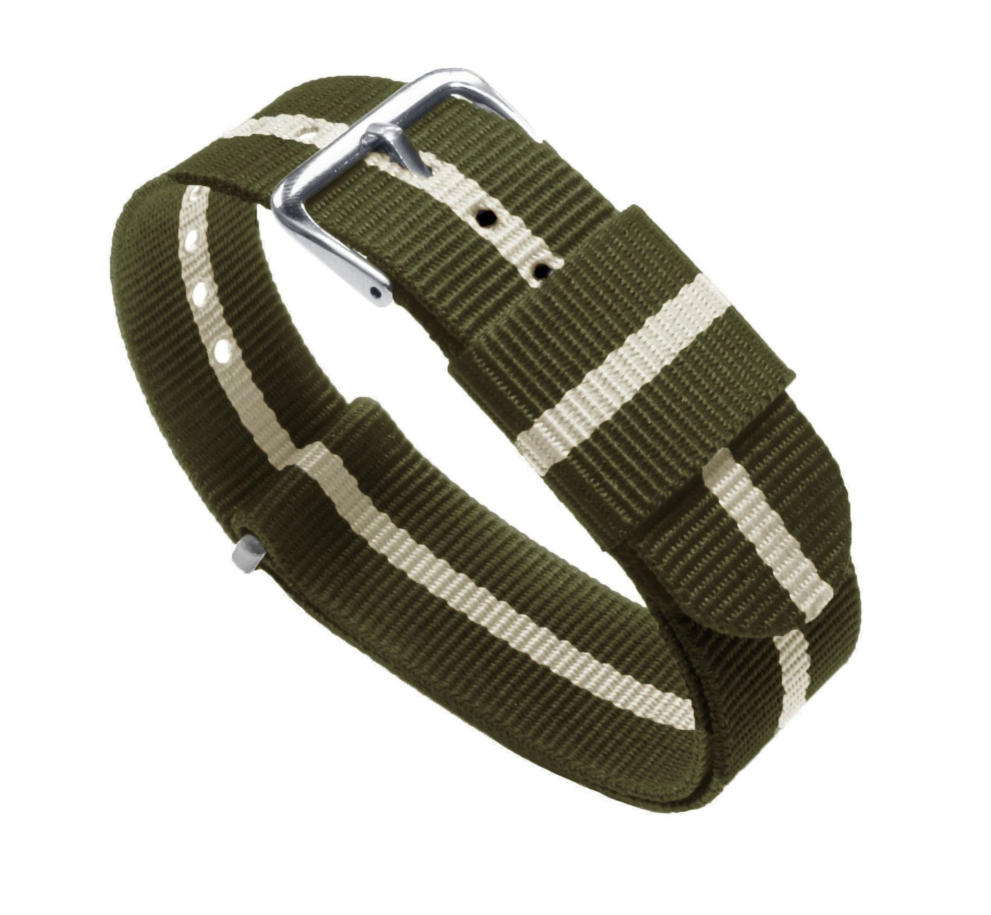 Army Green Linen Nylon NATO® Style Watch Band