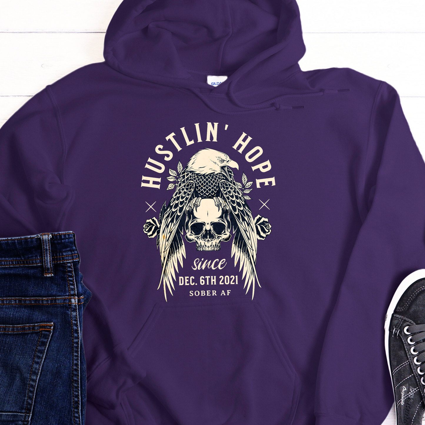 Custom Recovery Hoodie | Inspiring Sobriety | Hustlin' Hope