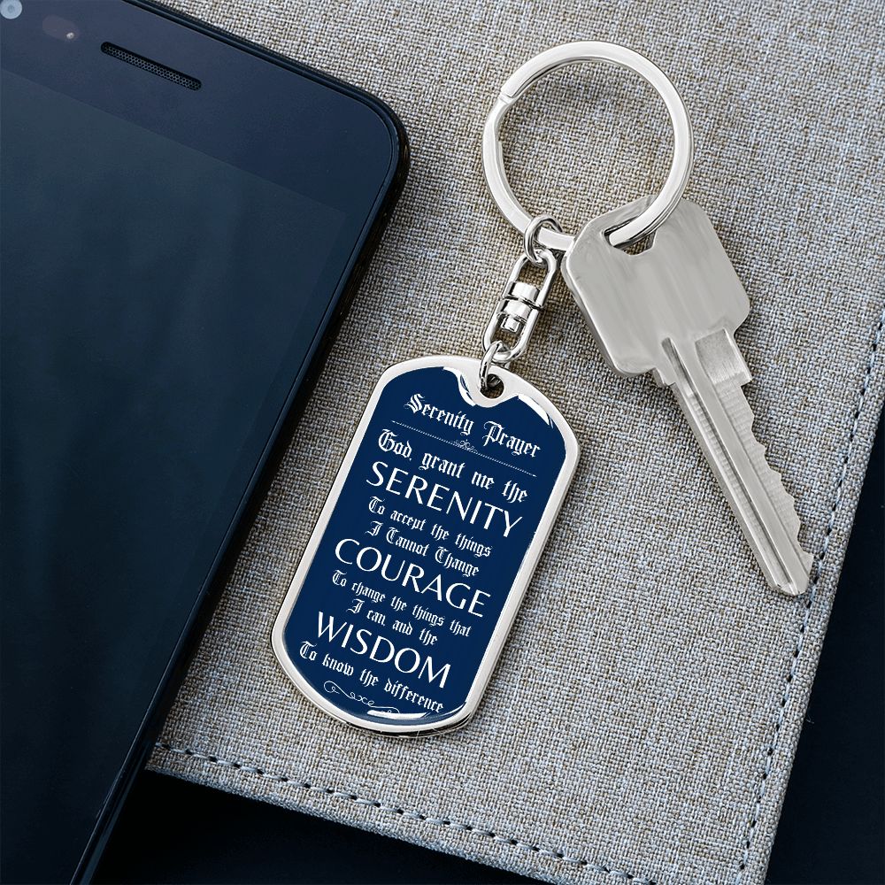 Custom Recovery Dog Tag Keychain | Inspiring Sobriety | The Serenity Prayer