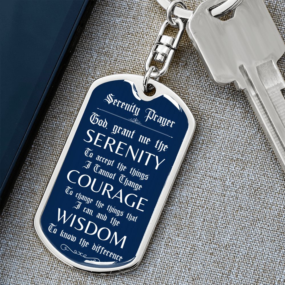 Custom Recovery Dog Tag Keychain | Inspiring Sobriety | The Serenity Prayer