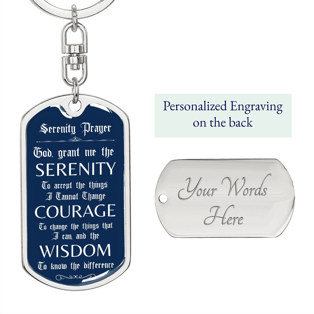 Custom Recovery Dog Tag Keychain | Inspiring Sobriety | The Serenity Prayer