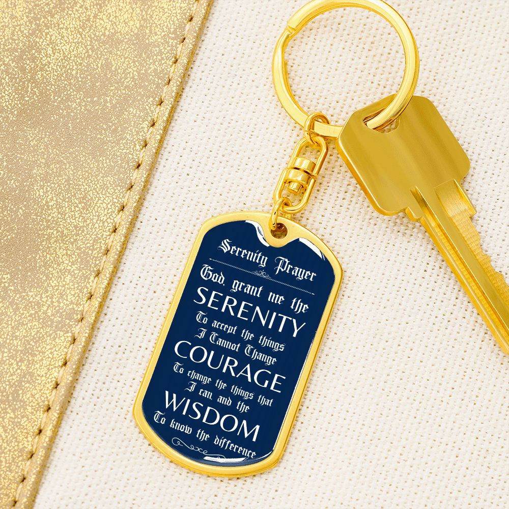 Custom Recovery Dog Tag Keychain | Inspiring Sobriety | The Serenity Prayer