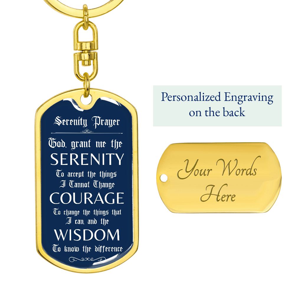 Custom Recovery Dog Tag Keychain | Inspiring Sobriety | The Serenity Prayer