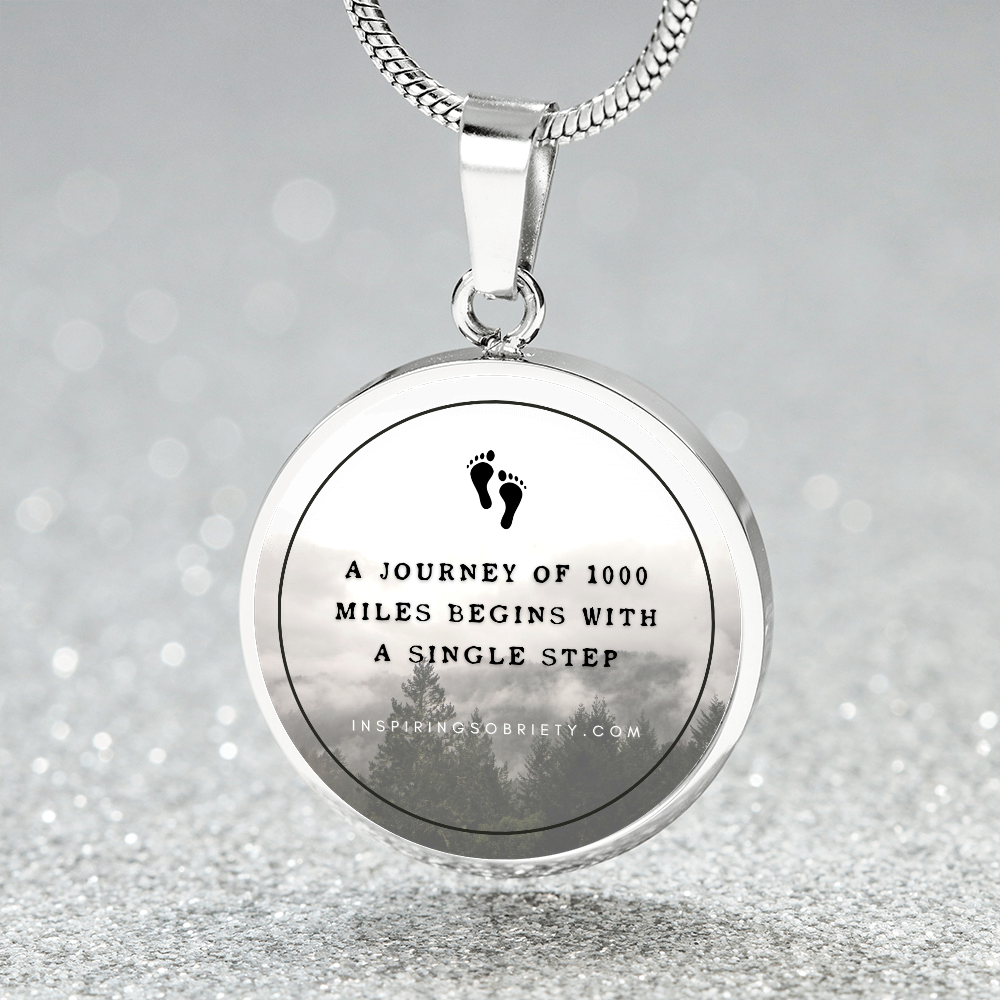 Custom Necklace | Inspiring Sobriety | A Journey of 1000 Miles