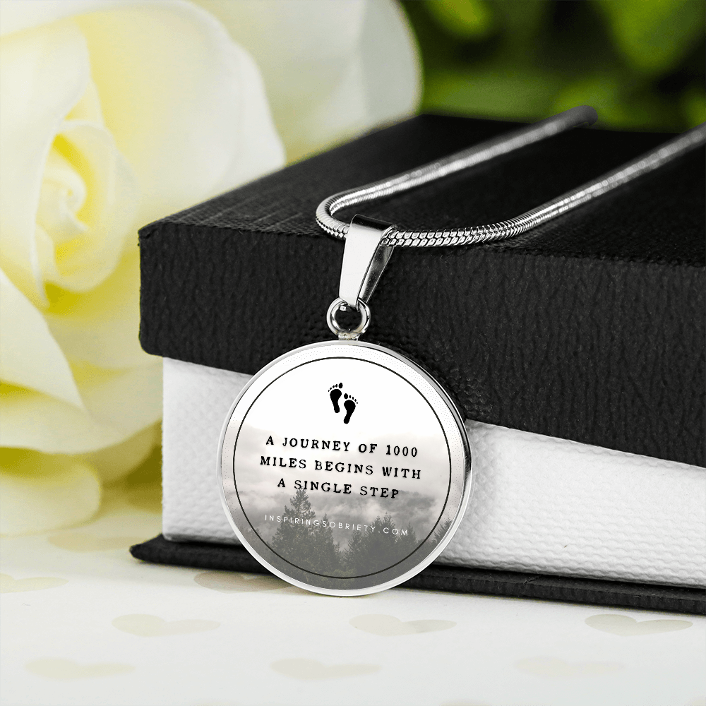 Custom Necklace | Inspiring Sobriety | A Journey of 1000 Miles