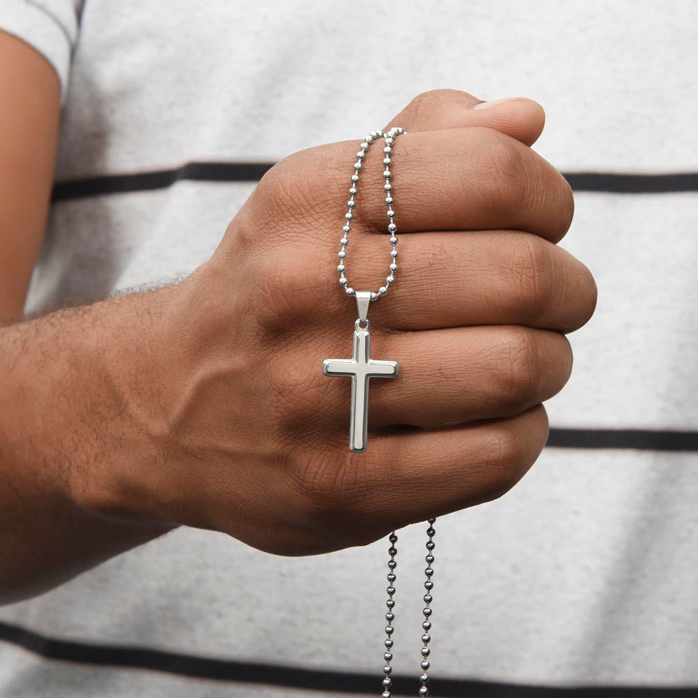 Engravable Cross Necklace | Inspiring Sobriety | The Warrior and The Storm