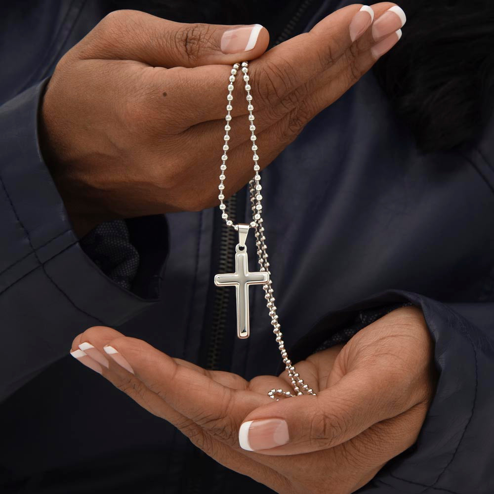 Engravable Cross Necklace | Inspiring Sobriety | The Warrior and The Storm