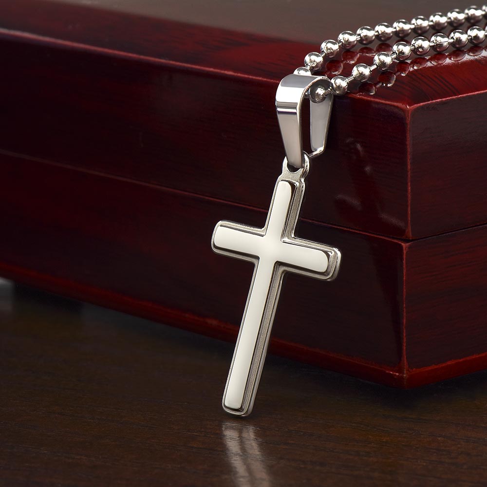 Engravable Cross Necklace | Inspiring Sobriety | The Warrior and The Storm