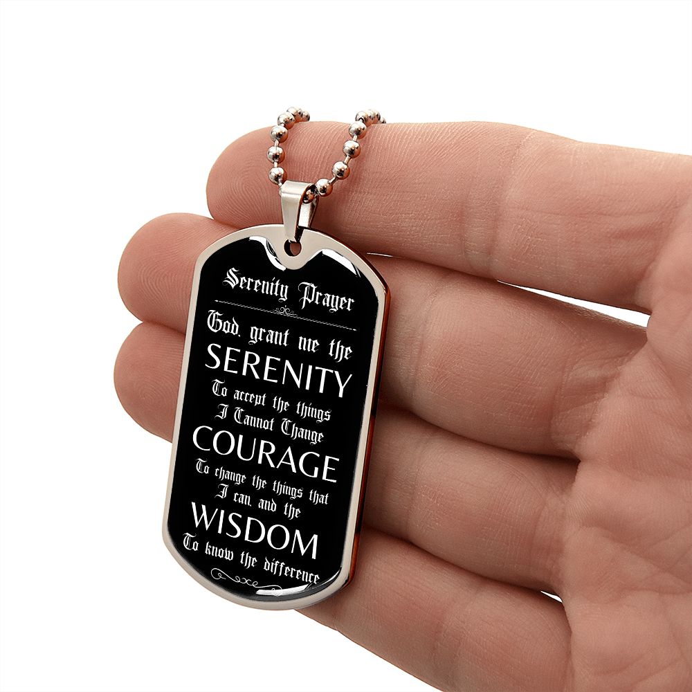 Custom Recovery Dog Tag | Inspiring Sobriety | Serenity Prayer