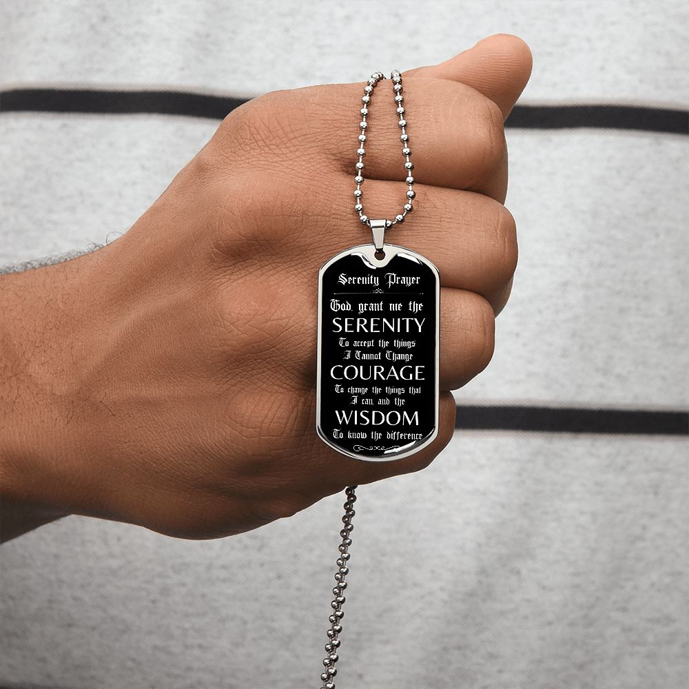 Custom Recovery Dog Tag | Inspiring Sobriety | Serenity Prayer