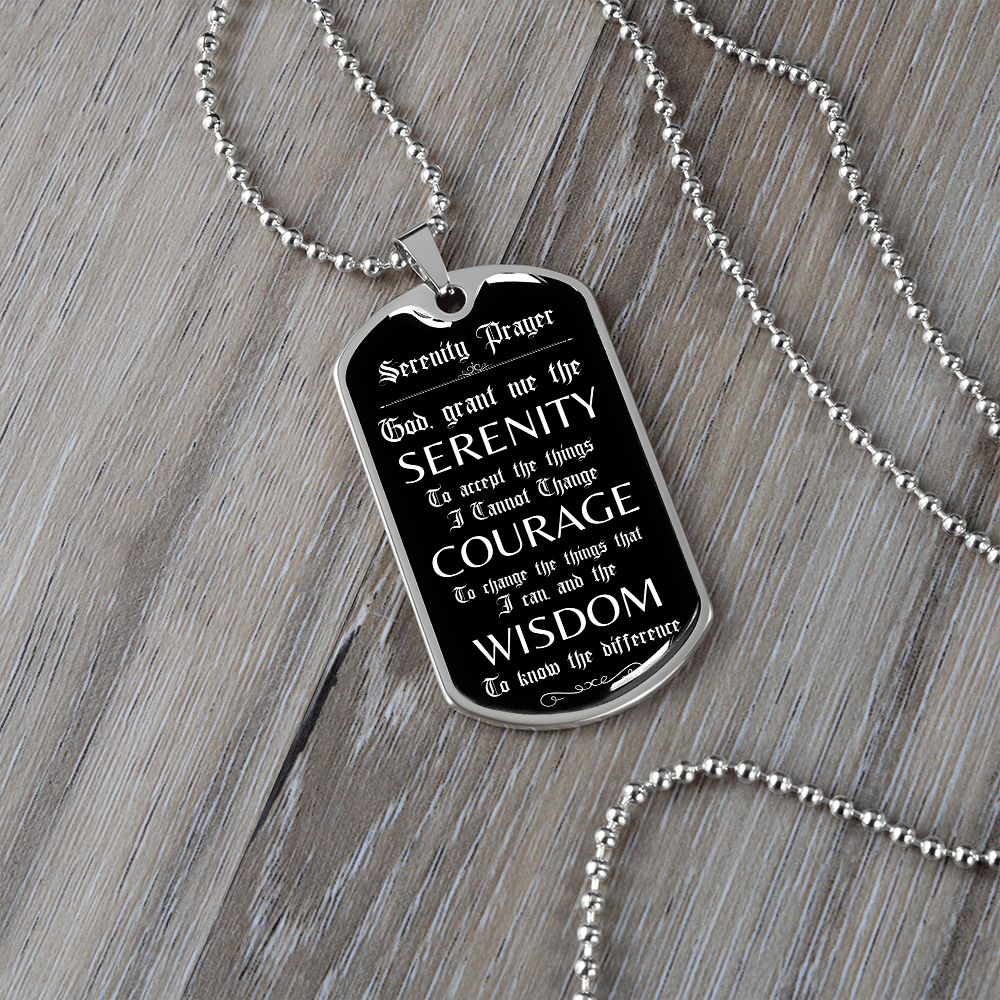 Custom Recovery Dog Tag | Inspiring Sobriety | Serenity Prayer