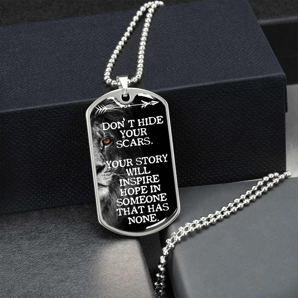 Custom Recovery Dog Tag | Inspiring Sobriety | Don't Hide Your Scars