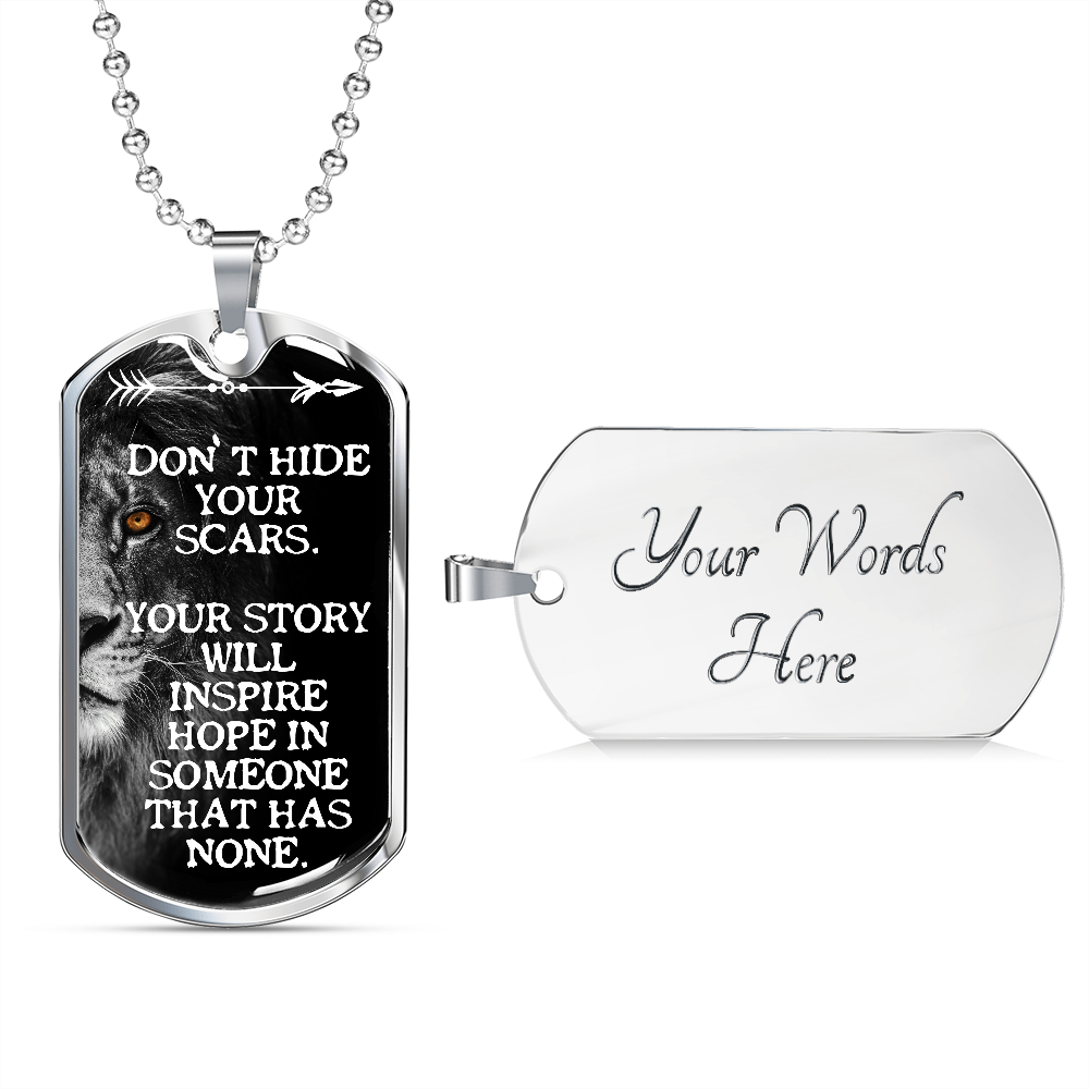 Custom Recovery Dog Tag | Inspiring Sobriety | Don't Hide Your Scars