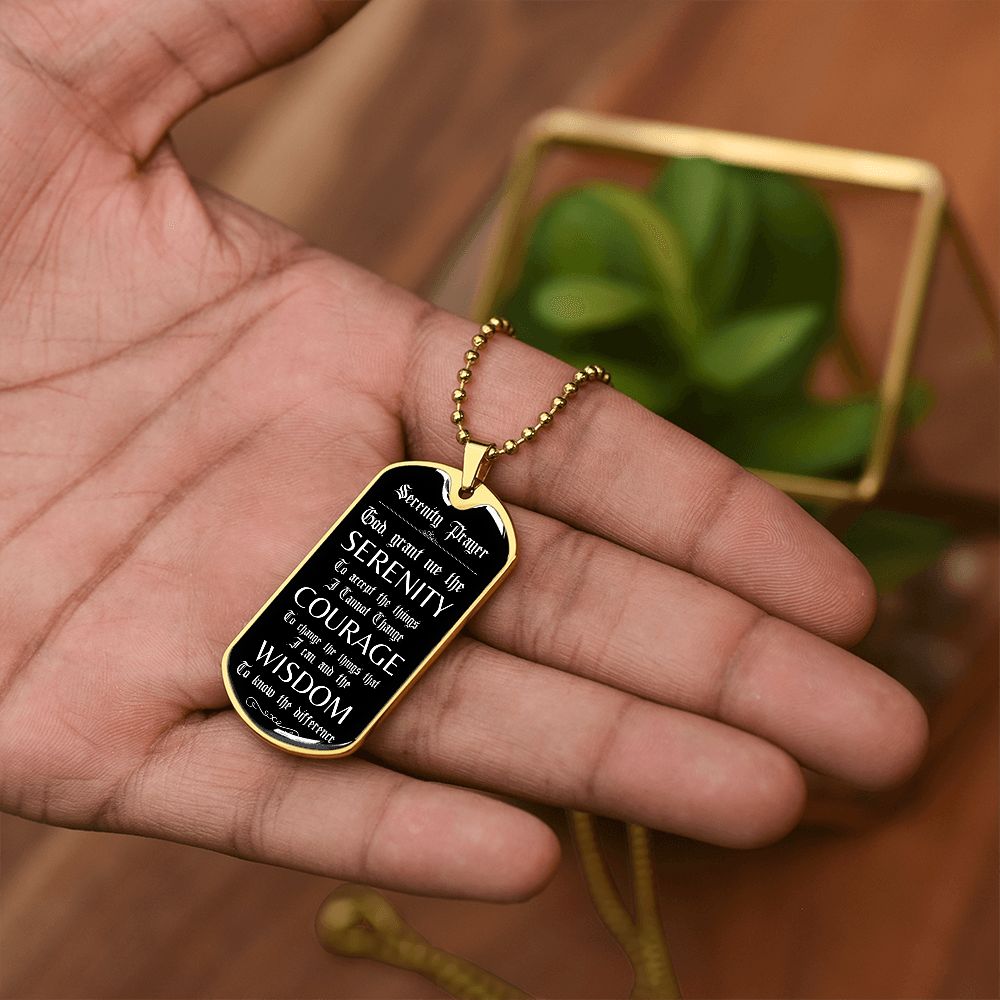 Custom Recovery Dog Tag | Inspiring Sobriety | Serenity Prayer