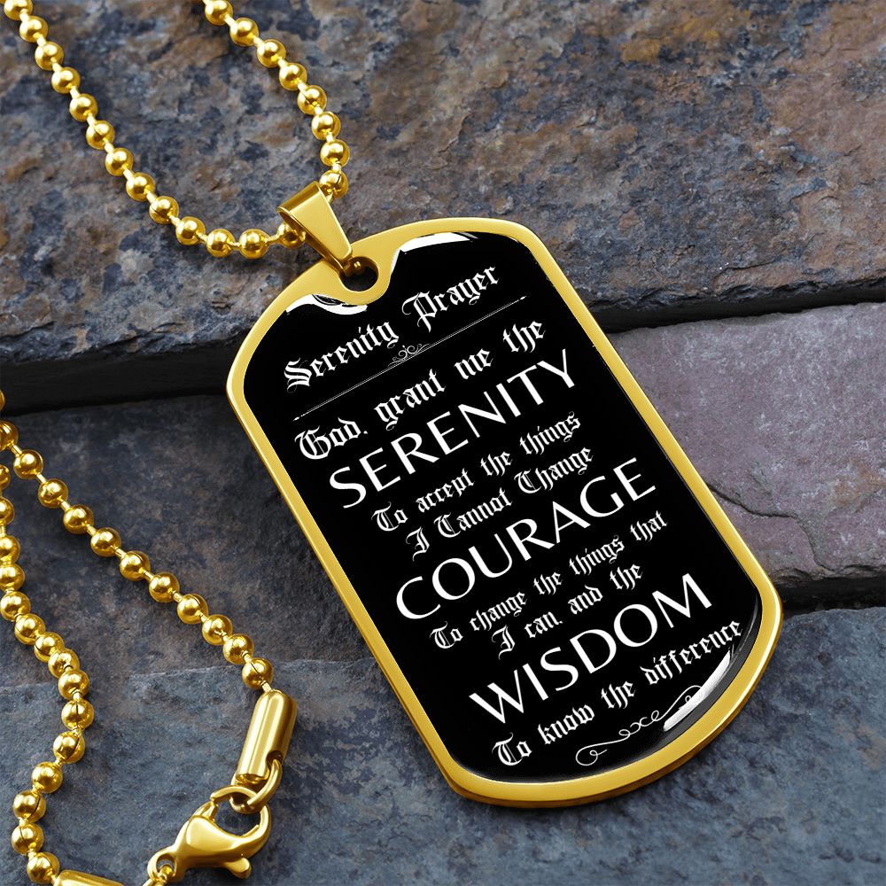 Custom Recovery Dog Tag | Inspiring Sobriety | Serenity Prayer