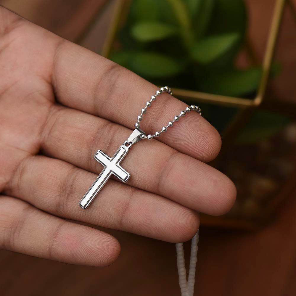 Mens Recovery Cross Necklace | Inspiring Sobriety | The Warrior and The Storm