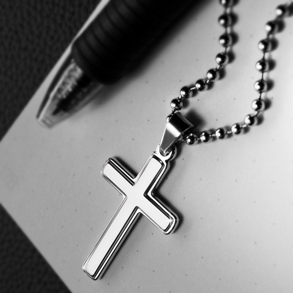 Mens Recovery Cross Necklace | Inspiring Sobriety | The Warrior and The Storm