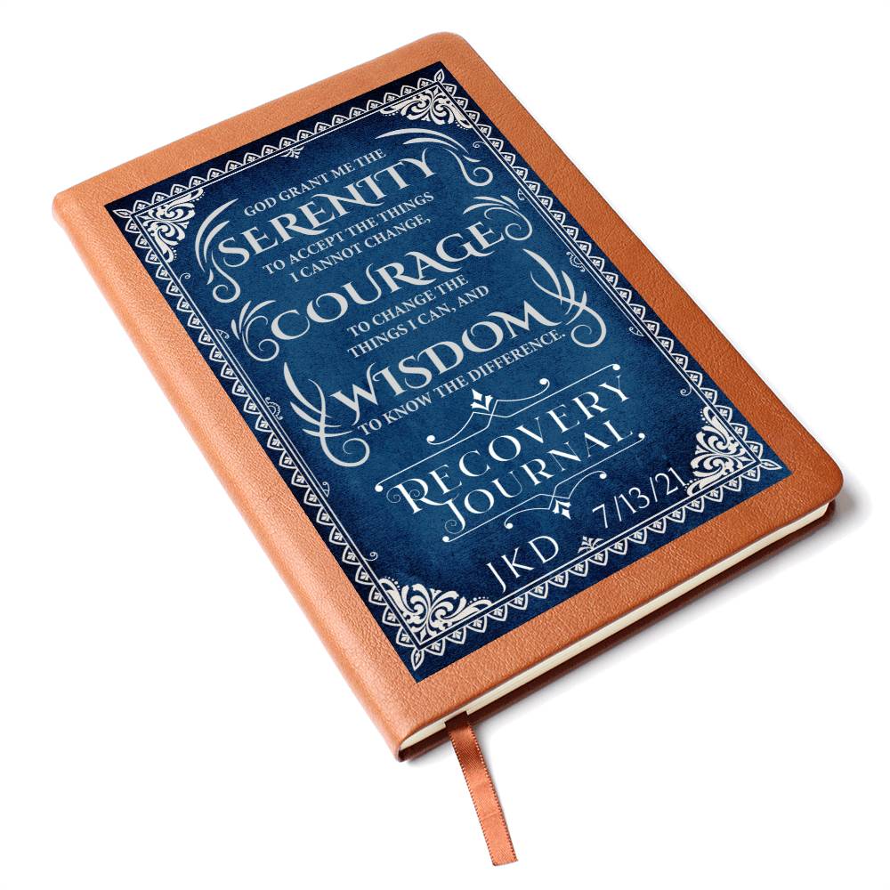 Custom Serenity Prayer Recovery Journal | Inspiring Sobriety | SERENITY COURAGE WISDOM