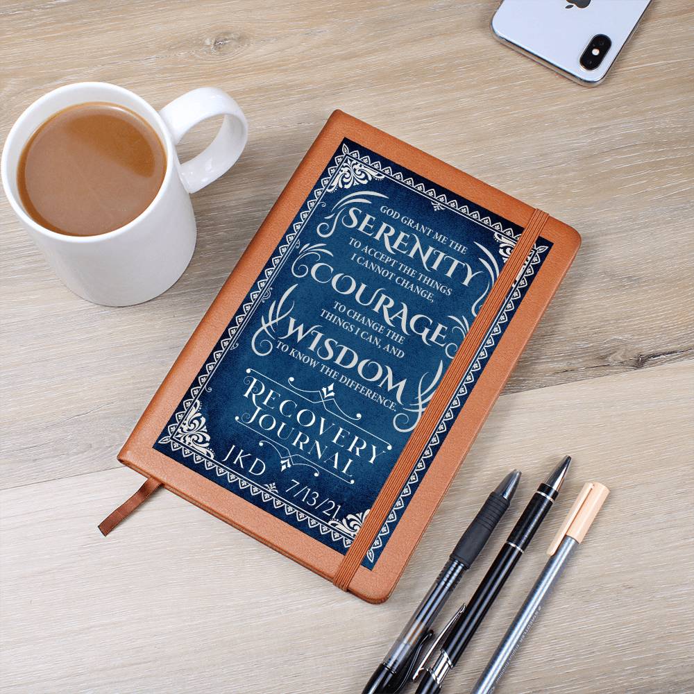 Custom Serenity Prayer Recovery Journal | Inspiring Sobriety | SERENITY COURAGE WISDOM