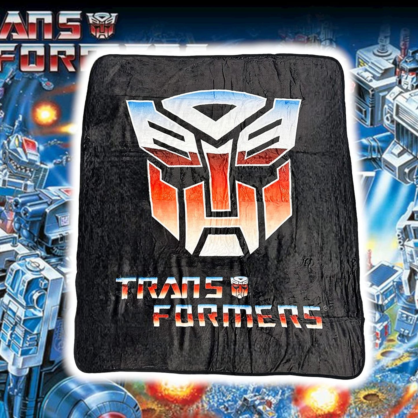 Hasbro Transformers Autobot Symbol 80's Cartoon Throw Blanket