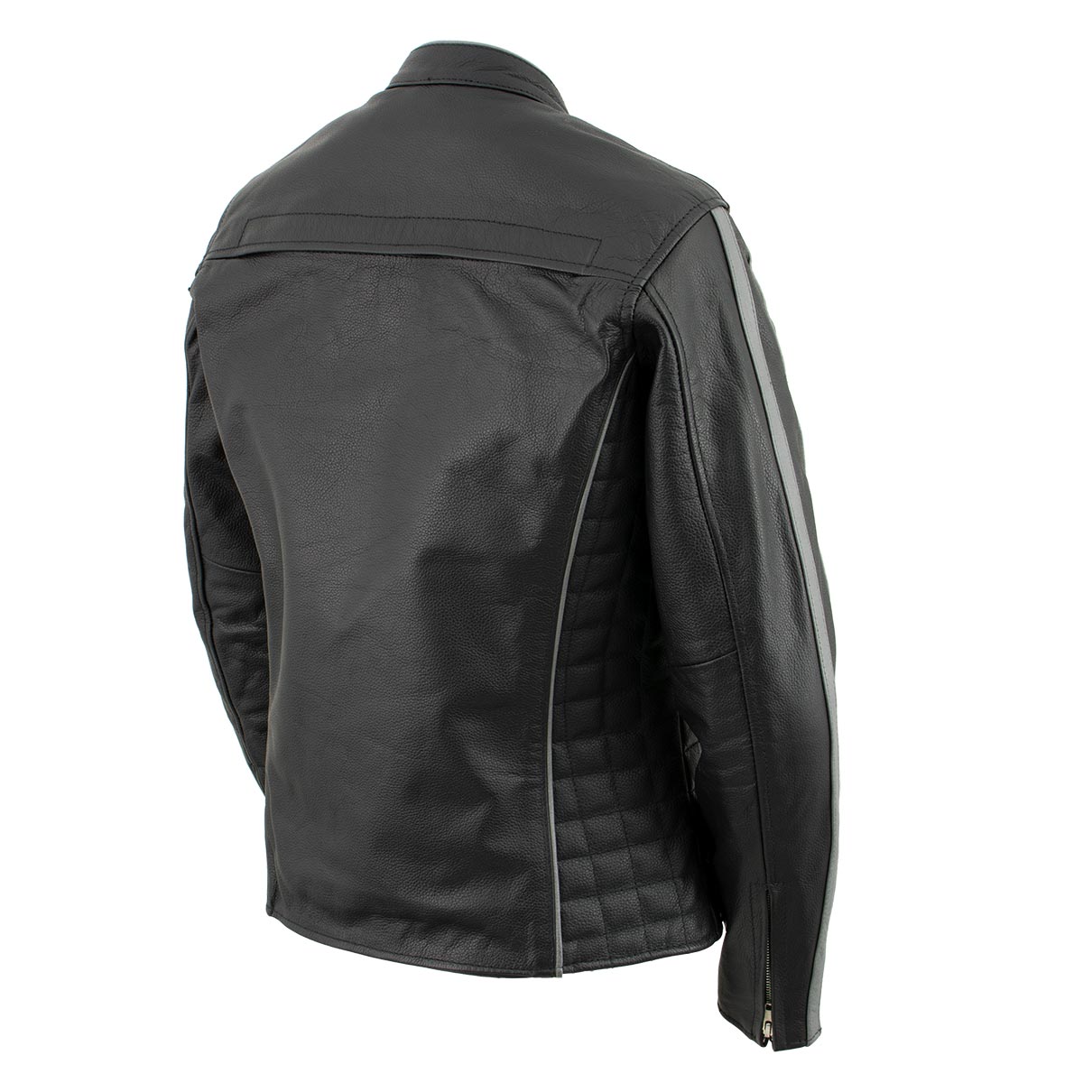 Xelement B7065 Women’s ‘Silver Fox’ Black with Silver Multi Vented Leather Motorcycle Jacket