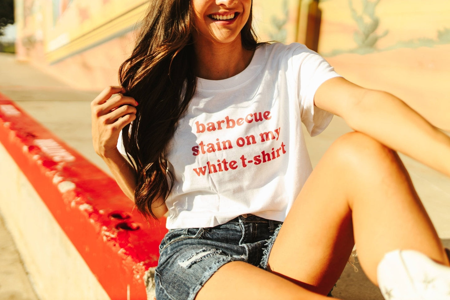 Barbecue Stain Boxy Crop Graphic Tee