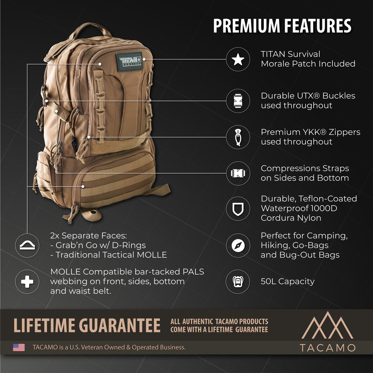 BC50 50L 72-Hour Tactical Backpack