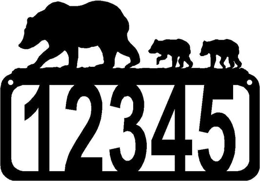 Bear & Cubs House Address Sign