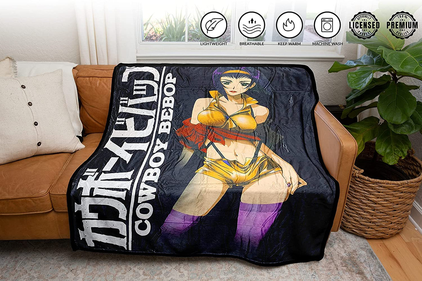 Cowboy Bebop Faye Valentine Standing Fleece Throw Soft Lightweight Blanket 45x60 Inches