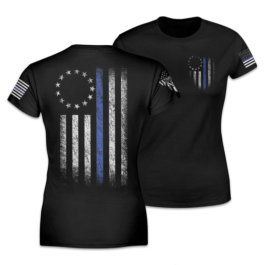 Thin Blue Line Betsy Ross Flag - Women's Relaxed Fit