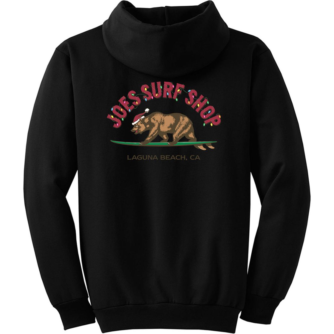 Joe's Surf Shop Christmas Surfing Bear Pullover Surf Hoodie