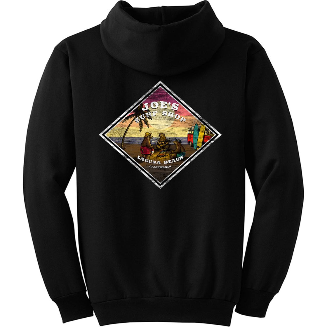 Joe's Surf Shop Three Bears on the Beach Pullover Surf Hoodie