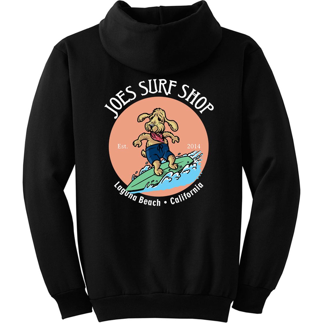 Joe's Surf Shop Teddy the Surfing Dog Pullover Surf Hoodie