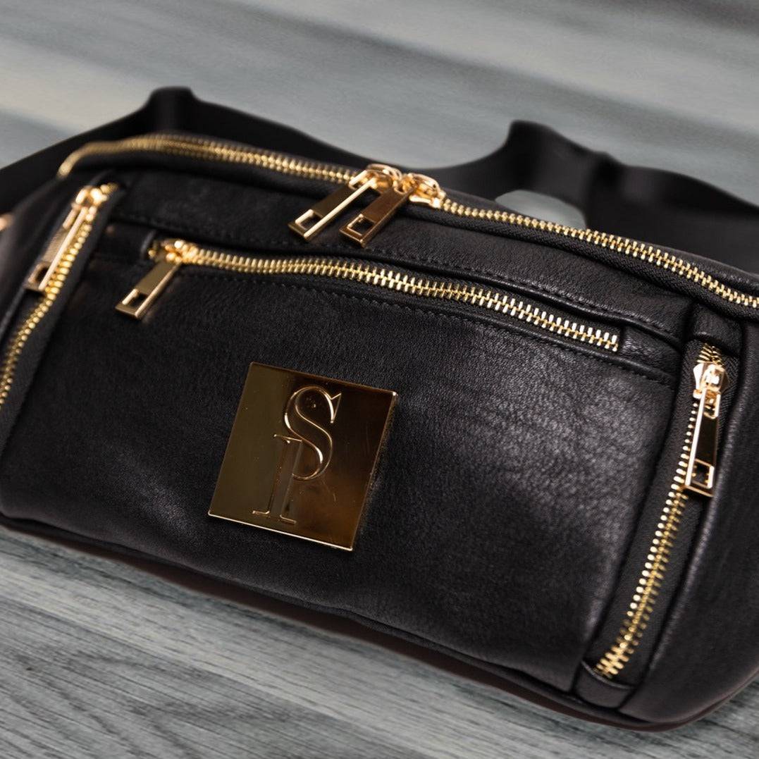 Black Luxury Leather Sling Bag