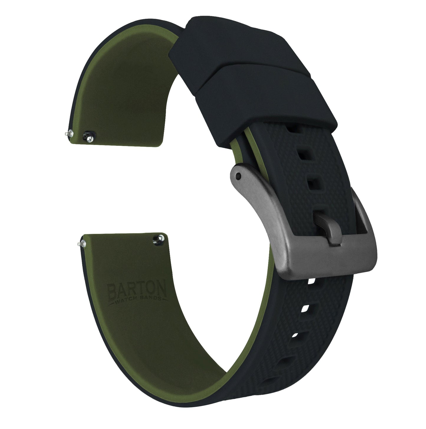 Black Top Army Green Bottom Elite Silicone Watch Band