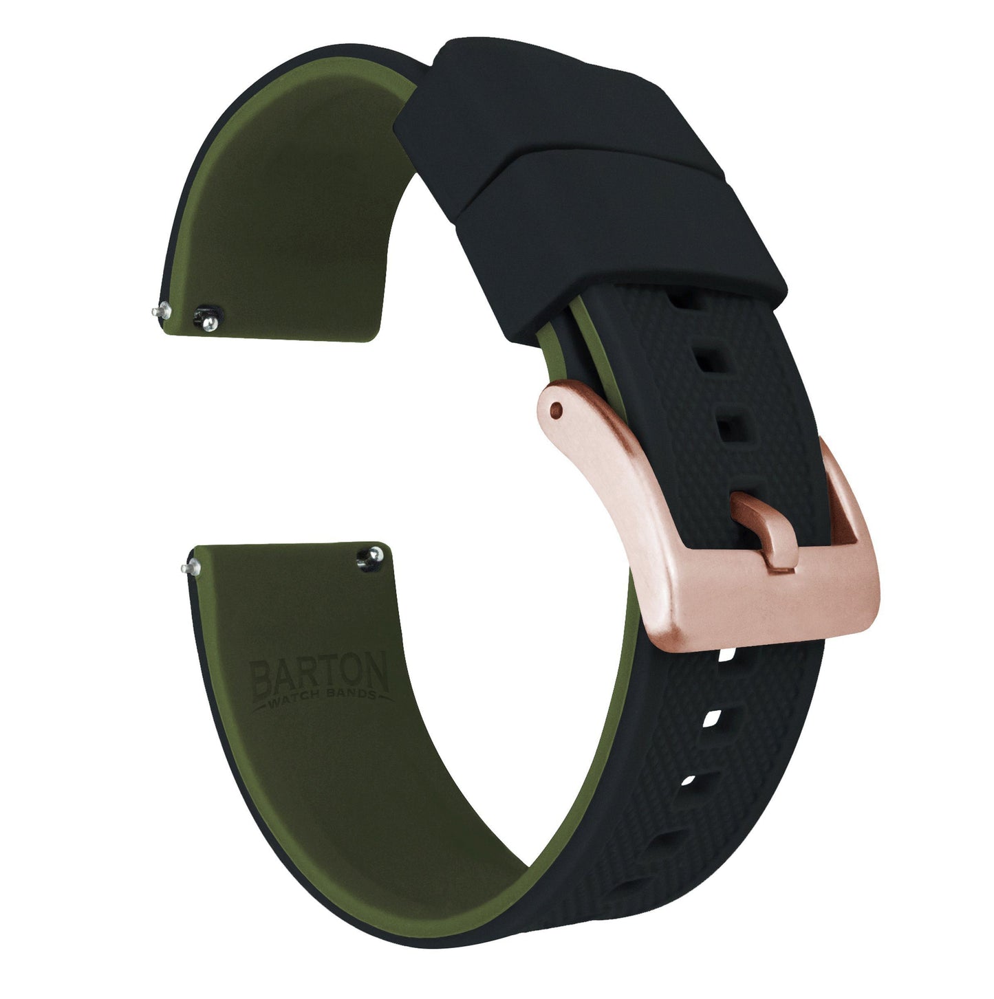 Black Top Army Green Bottom Elite Silicone Watch Band