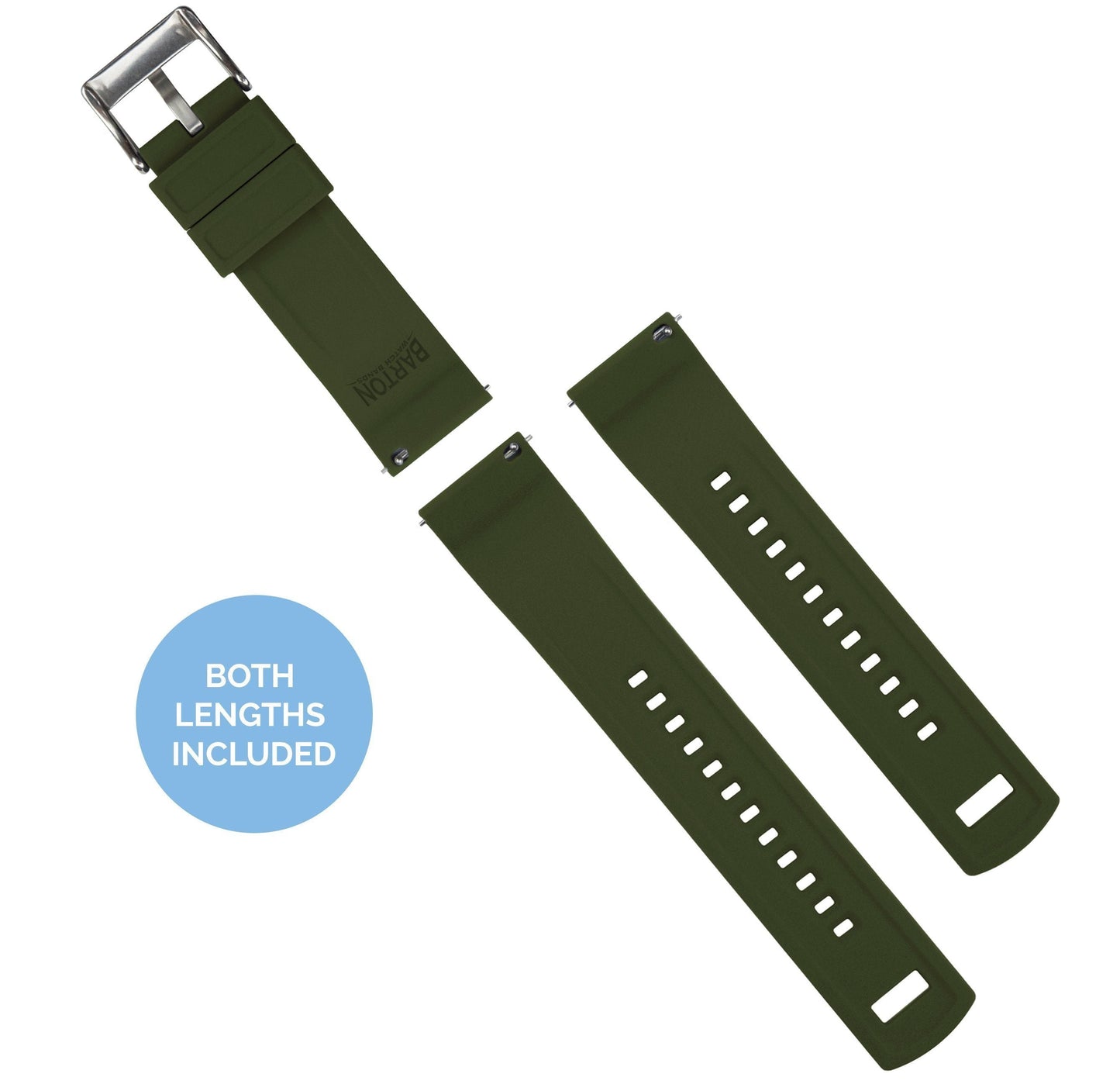 Black Top Army Green Bottom Elite Silicone Watch Band