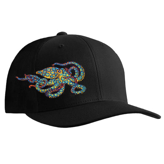 Blue Ring Octopus Scuba Diving Fitted Hat