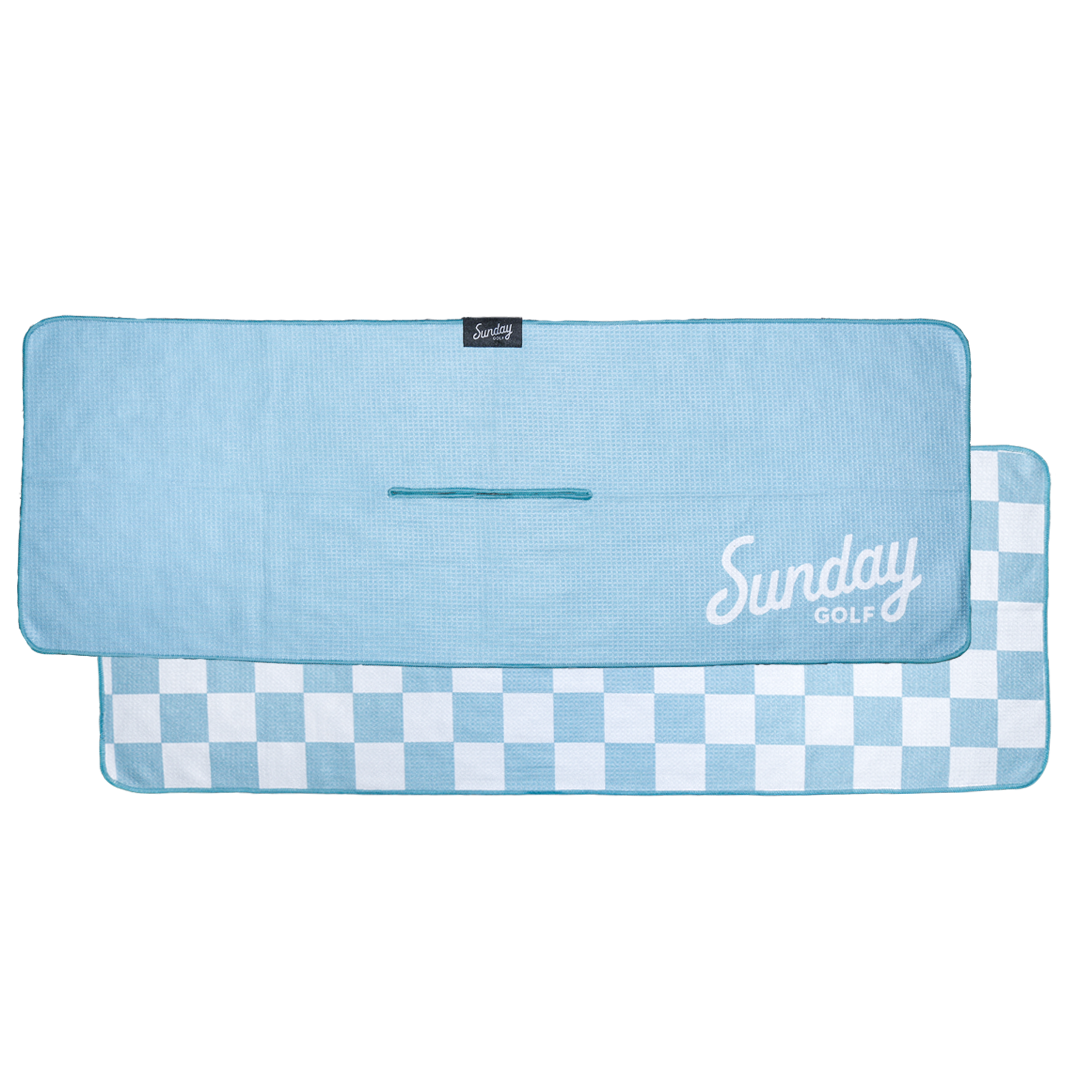 Tailgate Golf Towel | Light Blue & White