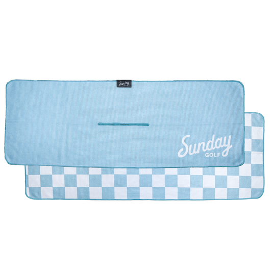 Tailgate Golf Towel | Light Blue & White