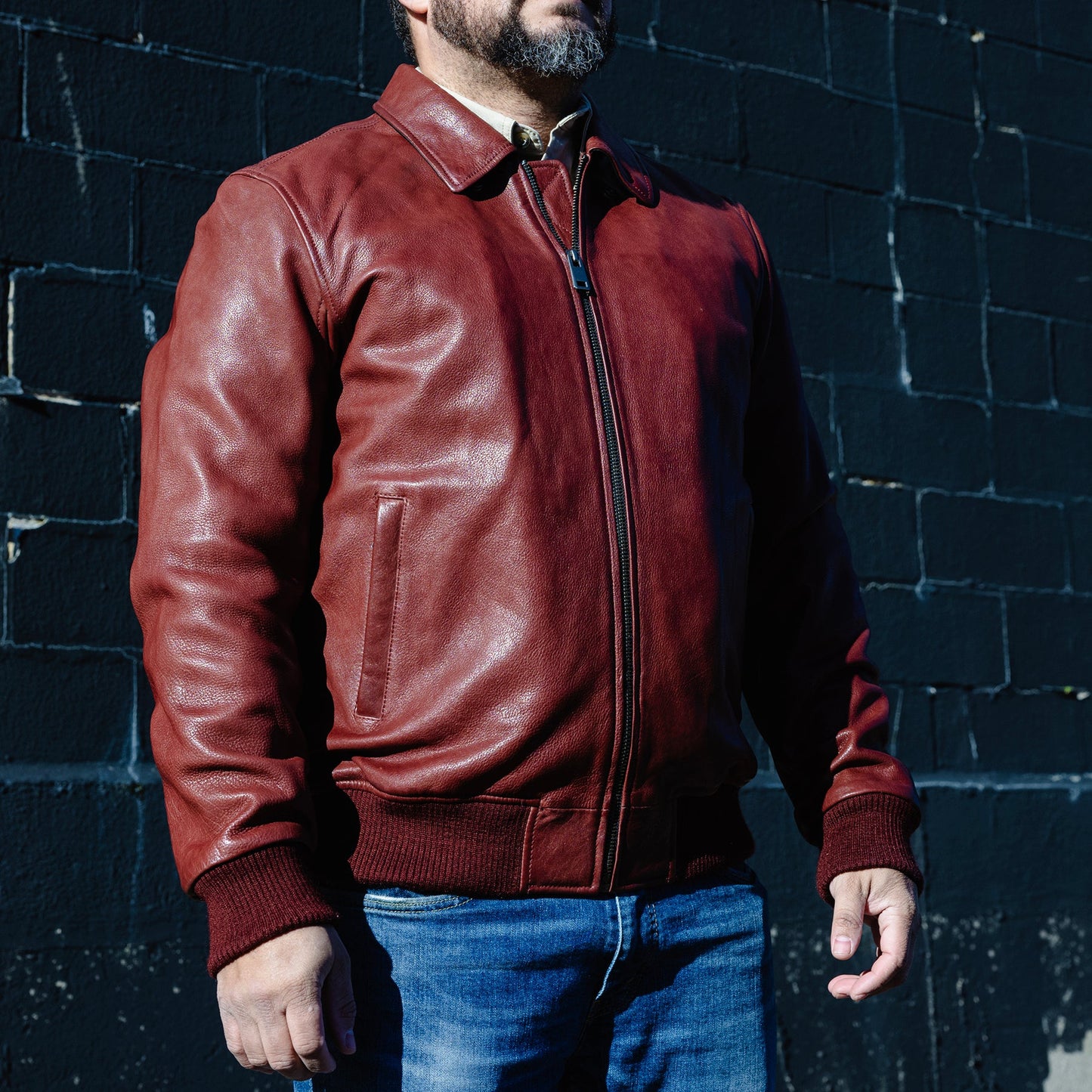 Moto Bomber - Men's Leather Jacket