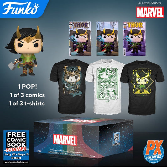 FCBD 2020 Funko PX Marvel Loki Exclusive Pop and Shirt Mystery Box