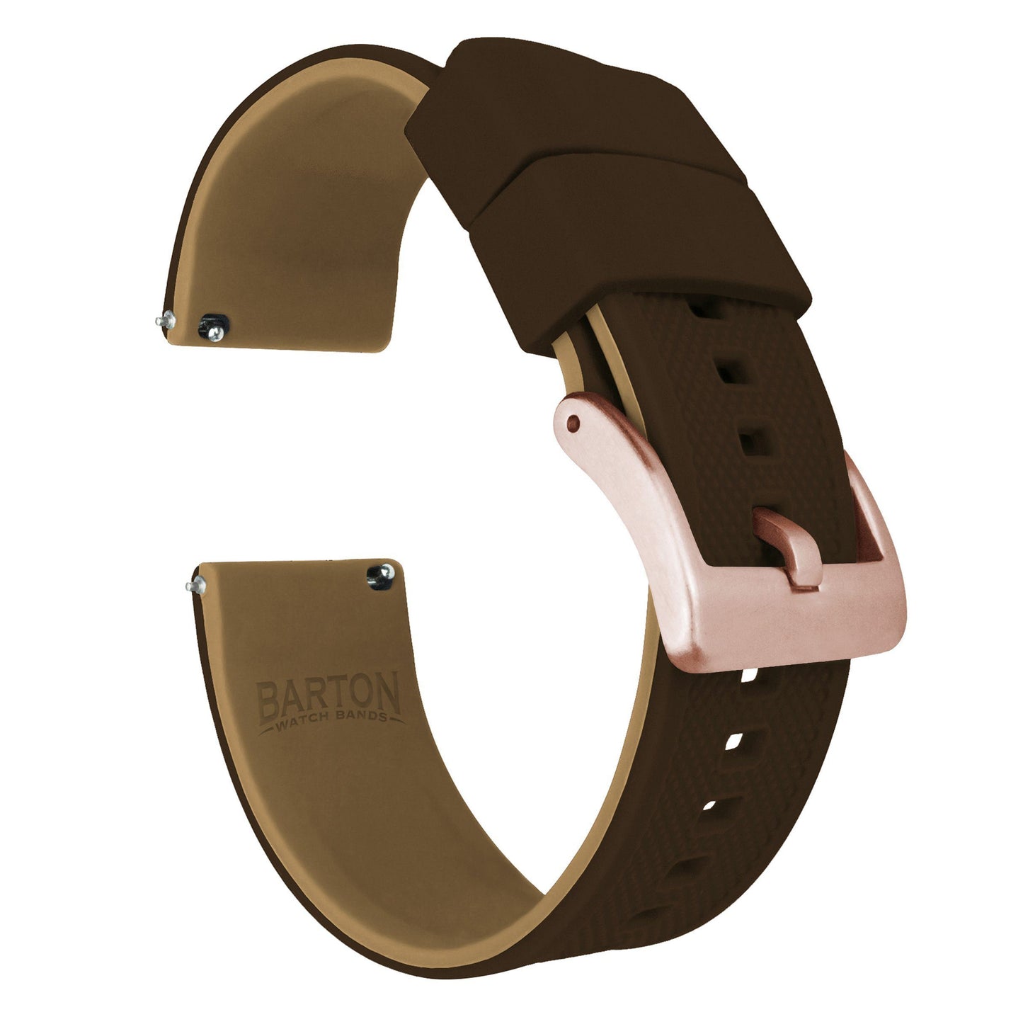 Brown Top Khaki Bottom Elite Silicone Watch Band