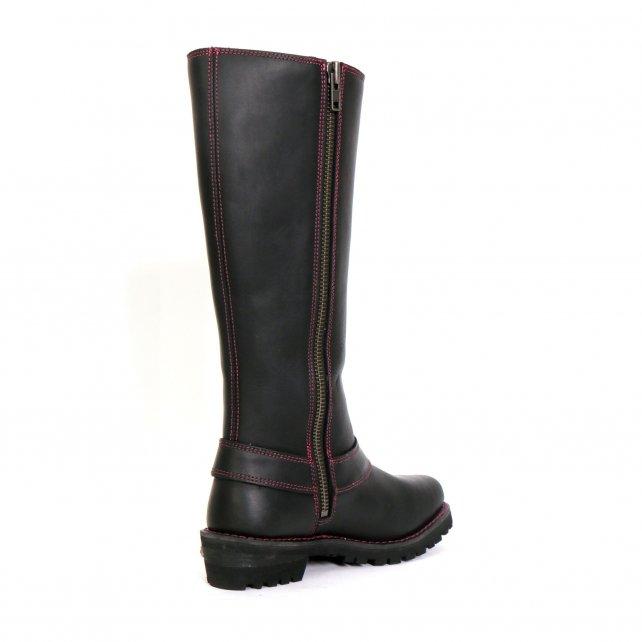 Hot Leathers BTL1006 Ladies 14-inch Black Knee-High Leather Boots with Side Zipper Entry