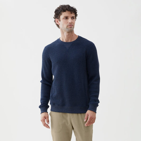 Butch Waffle Thermal Crewneck – Navy Heather