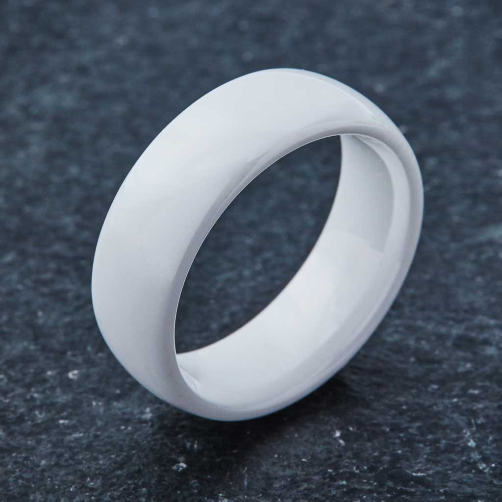 White Ceramic Ring - Minimalist