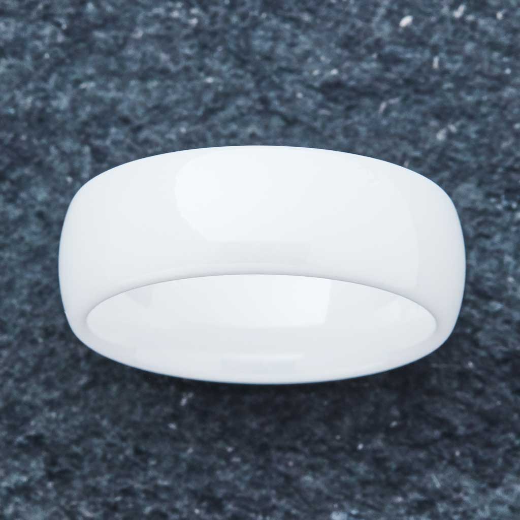 White Ceramic Ring - Minimalist