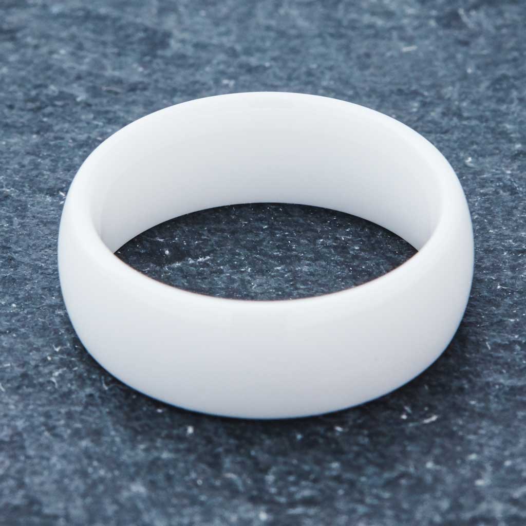 White Ceramic Ring - Minimalist