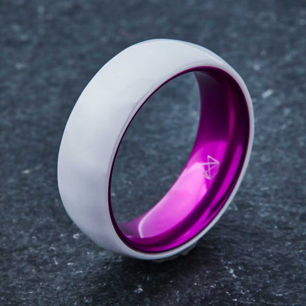 White Ceramic Ring - Resilient Purple